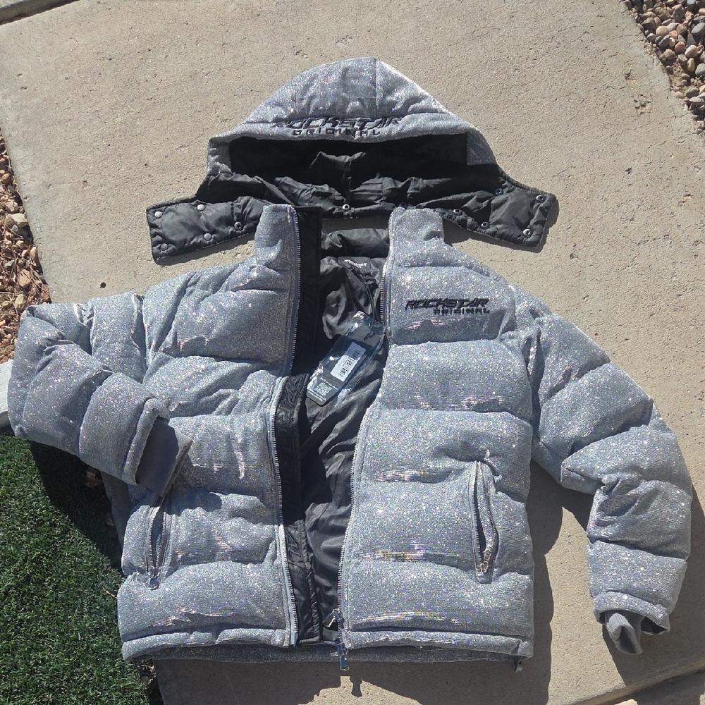 Men's Silver Puffer Jacket